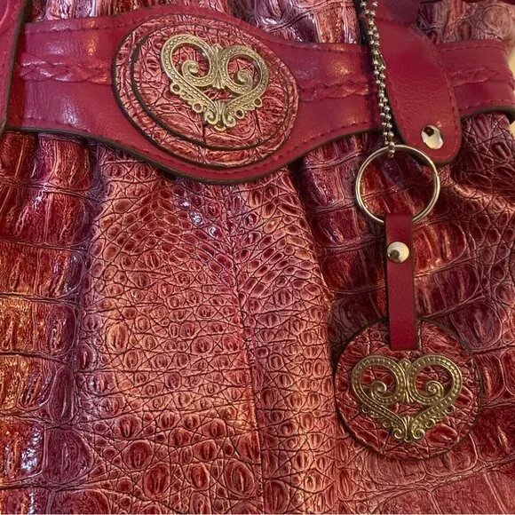 Y2K Elegant Pink Croc-Embossed Women's Bag - Picture 3 of 7